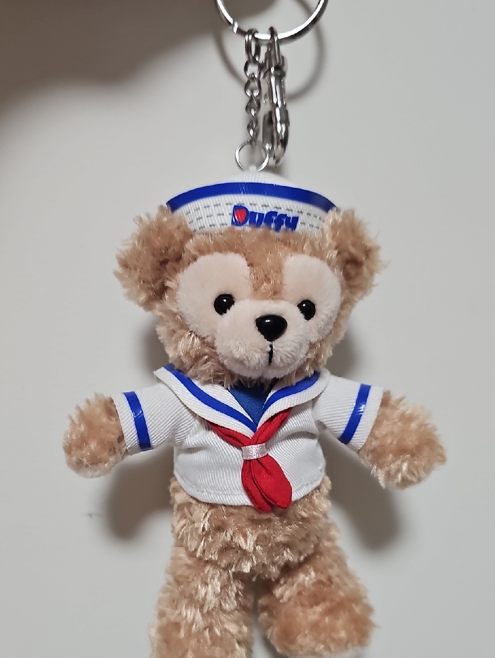 Disney Duffy Sailor Bear Keychain - Tan & White with Red Accent